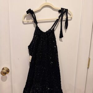 Free People Black Sequin Mini Dress